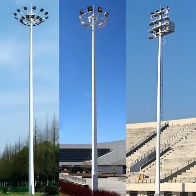 15m sampai 50m Adjustable High Pole Light Stadium High Mast Light Pole Hot Selling Galvanized High Mast Lighting Steel Pole
