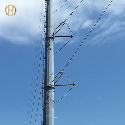 Dukungan Mandiri Tiang Daya Galvanis 132KV 138KV 32m 60-90 Derajat
