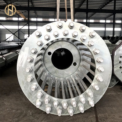 Tiang Lampu Galvanis Tiang Tinggi 30M 35M Dengan Sistem Pengangkatan Listrik