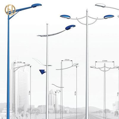 Tiang Lampu Jalan Baja Tahan Lama Lampu Jalan Berdiri Ketebalan 3-10mm