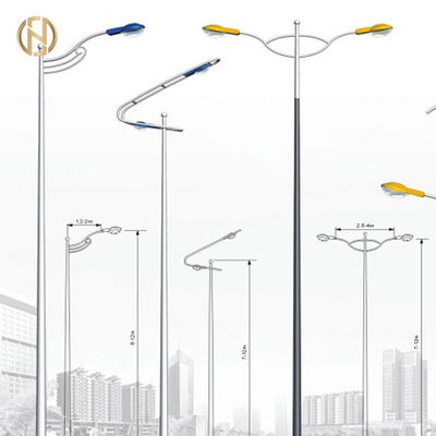 Tiang Lampu Jalan Bentuk Segi Delapan Q235B Tiang Baja Lengan Tunggal
