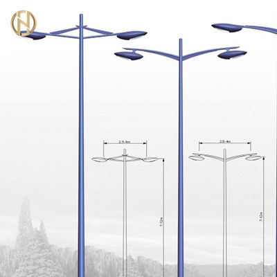 Tiang Lampu Jalan Tunggal Atau Ganda Lengan Kustom 3-12M 85um Ketebalan Galvanisasi