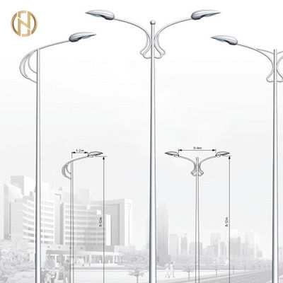 Tiang Lampu Jalan 10 M Bentuk Segi Delapan Lampu Baja dengan Lengan Tunggal