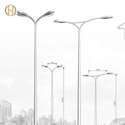 Tiang Lampu Jalan Galvanis 3M 6M 9M 12M Tiang Lampu Oktagonal Kustom