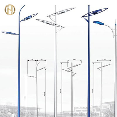 Tiang lampu jalan surya panas Dip Galvanis 6m 7m 9m 10m 12m Q235 Steel