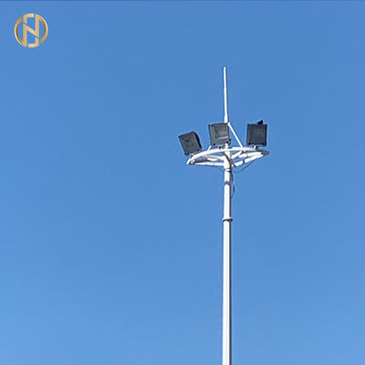 Q420 Steel Octadecagon Tiang Lampu Tiang Tinggi 20M 30M 35M 40M