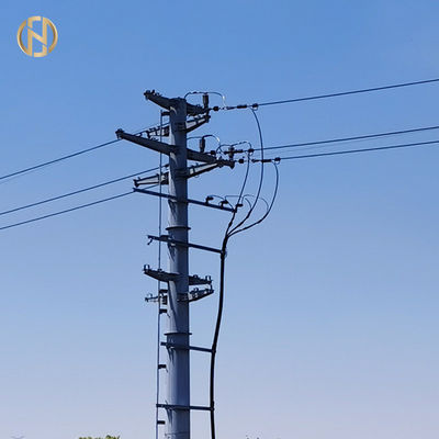 Tiang Listrik Logam Ukuran Disesuaikan 69KV 90FT Steel Electric Q460C