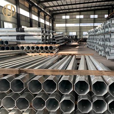 Tiang Listrik Logam Ukuran Disesuaikan 69KV 90FT Tiang Listrik Baja Q460C