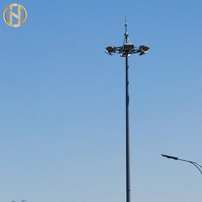 Tiang tiang tinggi galvanis 12 meter dengan mekanisme penurunan naik