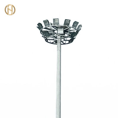 Stadion Galvanized High Mast Pole untuk Sports Field Lighting 25M 28M 36M 40M Tinggi