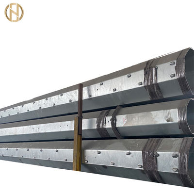 ASTM 633 12m Hot Dip Galvanized Metal Light Pole Untuk Transmisi Daya