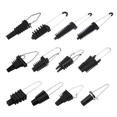 Plastik Overhead Line Dead End Cable Clamp Fiber Optic Anchoring Tension