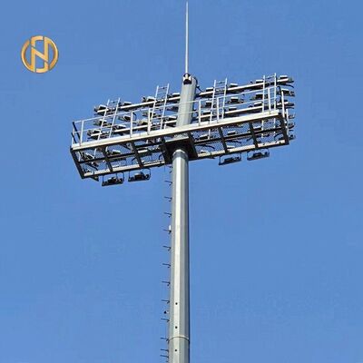 Beli tiang pencahayaan mast tinggi dengan sistem pengangkat otomatis 20M 25M 30M 35M stadion & bandara menara lampu IP65 panas-dip galvanis online manufacture