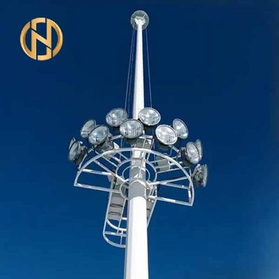 Beli 25M-45M Otomatis Meningkatkan & menurunkan Menara Cahaya Mast Tinggi: Galvanized Tubular Steel Pole dengan Winch System untuk Bandara dan Stadion online manufacture