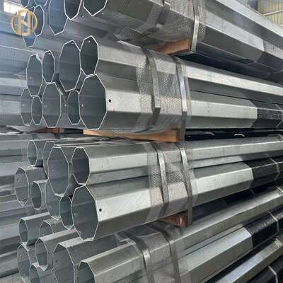 Beli Customized Galvanized Steel Tubular Pole Polygonal Electric Transmission Line Pole untuk distribusi listrik online manufacture