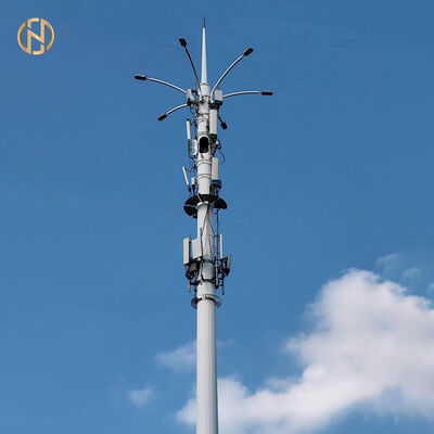 Beli Galvanized 5G Komunikasi Baja tiang untuk outdoor Telecom Tower online manufacture