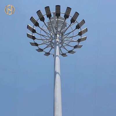 Beli Pencahayaan Stadion tiang tiang tinggi dengan berbagai bentuk tiang dan ketinggian 15 sampai 40 meter dengan konstruksi baja galvanis tahan lama online manufacture