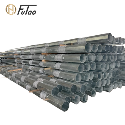 membeli 11m 11kV-33kV Hot Dip Galvanized Steel Electrical Pole Q235B / Q355B Pole Utility Octagonal untuk saluran udara tegangan menengah online manufacture
