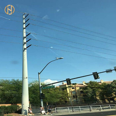 membeli Custom 9m-12m Octagonal Steel Utility Pole, ASTM A123 Hot Dip Galvanized, 200-800daN Slip Joint untuk Power Line online manufacture