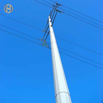 membeli Tiang Utilitas Baja Oktagonal Q355B HDG 33kV/66kV, Monopole Sambungan Slip 30FT/40FT untuk Saluran Listrik Atas, ISO 1461 online manufacture