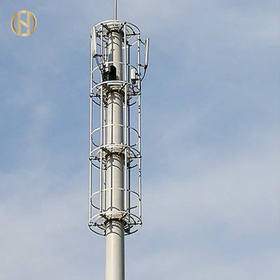 Beli Menara Telekomunikasi Tubular 36M 4 Bagian Slip Joint Galvanized Surface online manufacture