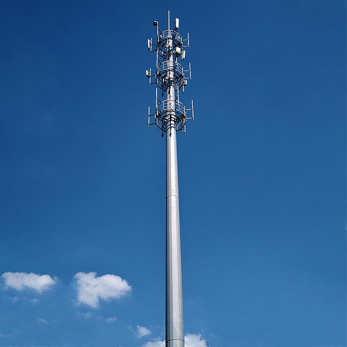 100FT 120FT Telekom tiang Hot Dip Galvanized Perlakuan Permukaan Dan Futao Telekomunikasi Post Deflection Perhitungan