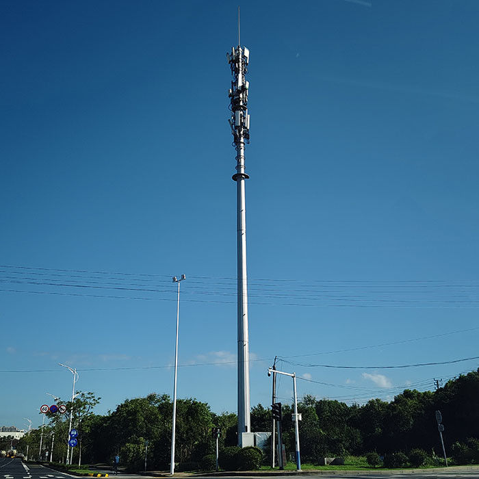 Tulang Telekom yang dirancang khusus dengan perhitungan tekanan angin dan analisis struktur baja