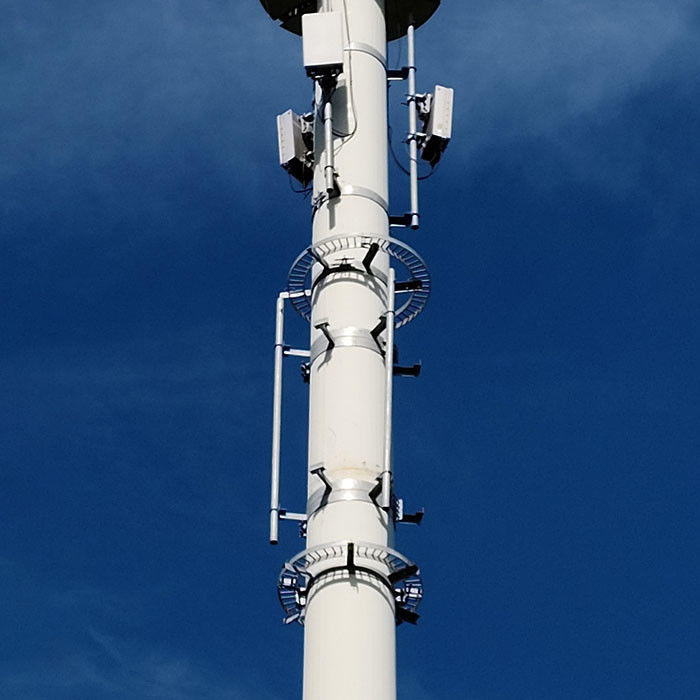 Hot Dip Galvanized Antenna Baja Monopoles Dengan Platform
