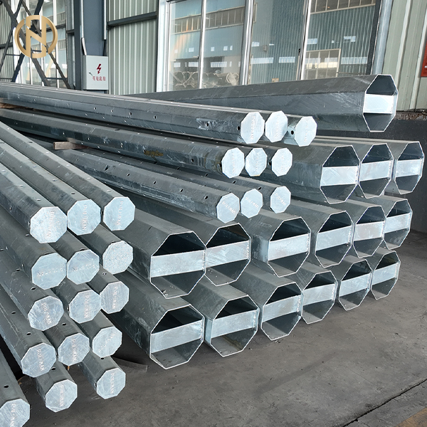 25FT-45FT Octogonal Polygonal Hot Dip Galvanized Electric Distribution Steel Power Pole