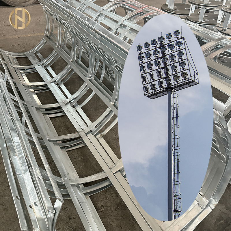 15m sampai 50m Adjustable High Pole Light Stadium High Mast Light Pole Hot Selling Galvanized High Mast Lighting Steel Pole