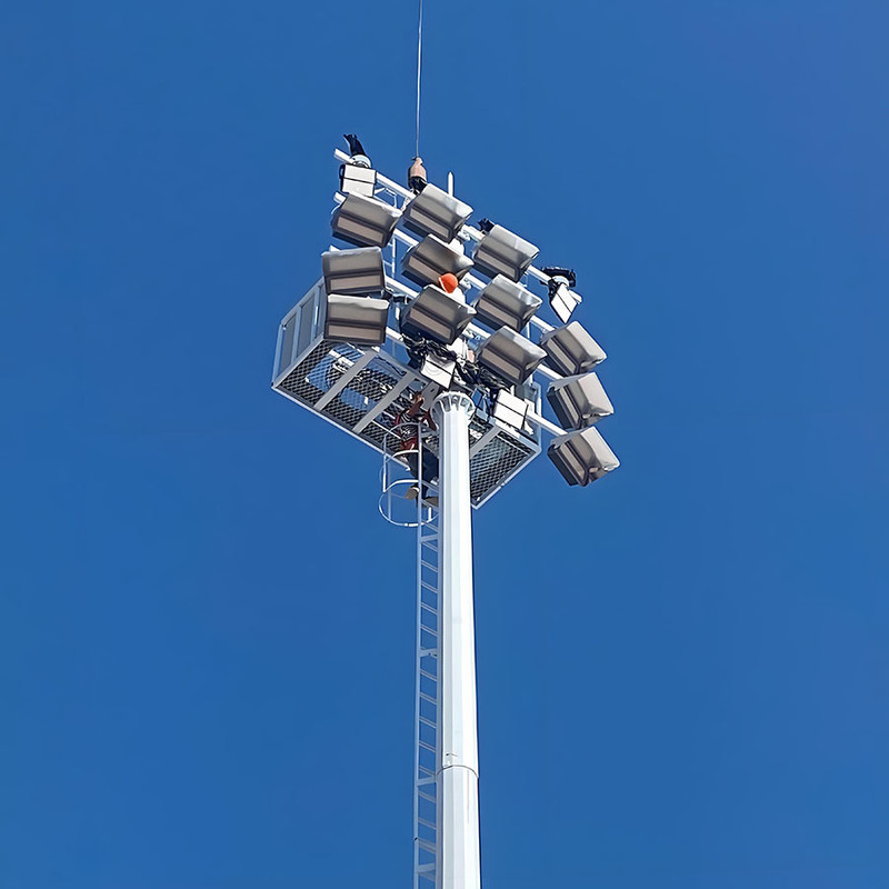 15m sampai 50m Adjustable High Pole Light Stadium High Mast Light Pole Hot Selling Galvanized High Mast Lighting Steel Pole
