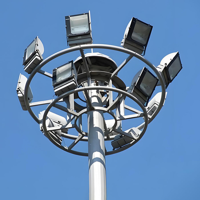15m sampai 50m Adjustable High Pole Light Stadium High Mast Light Pole Hot Selling Galvanized High Mast Lighting Steel Pole