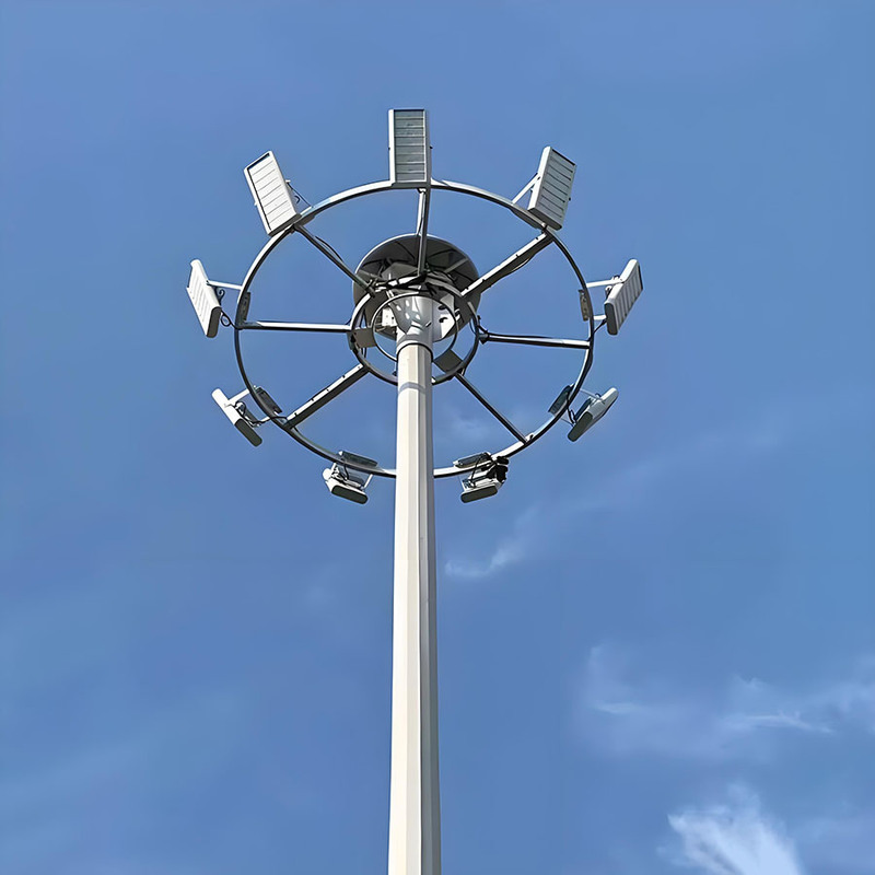 15m sampai 50m Adjustable High Pole Light Stadium High Mast Light Pole Hot Selling Galvanized High Mast Lighting Steel Pole