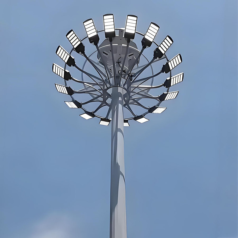 15m sampai 50m Adjustable High Pole Light Stadium High Mast Light Pole Hot Selling Galvanized High Mast Lighting Steel Pole