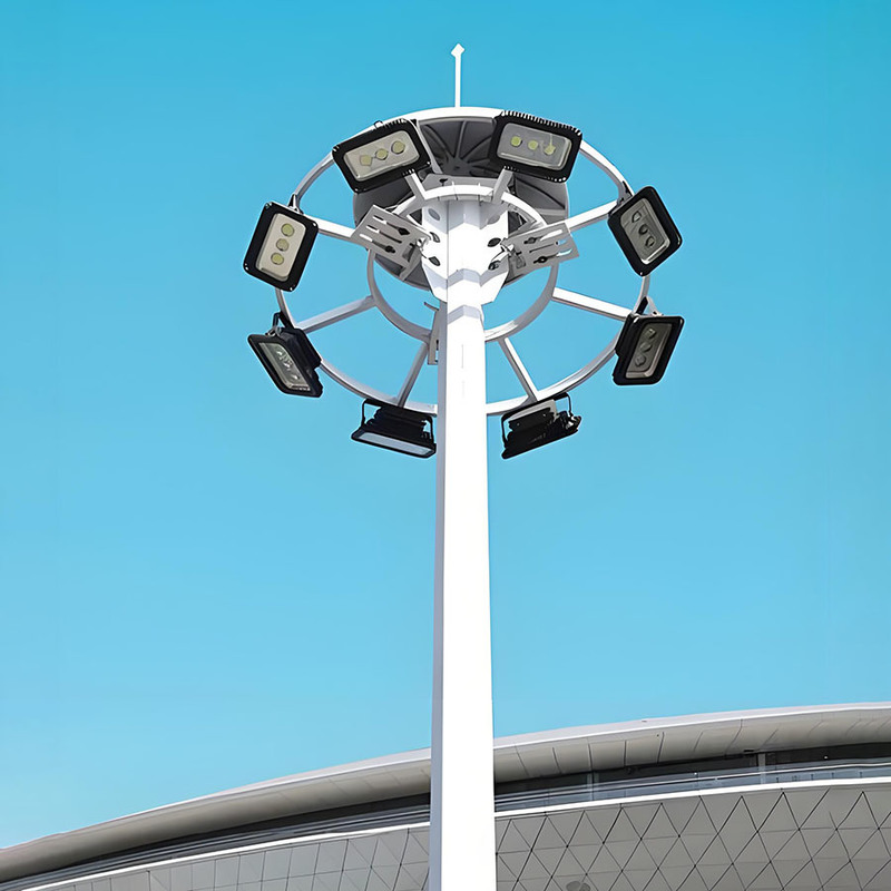 15m sampai 50m Adjustable High Pole Light Stadium High Mast Light Pole Hot Selling Galvanized High Mast Lighting Steel Pole