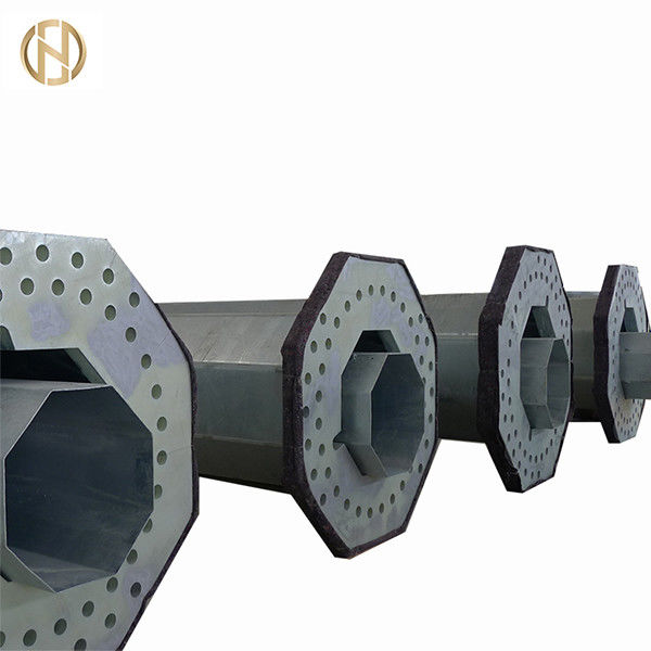 Q345 Tiang Utilitas Baja Tubular 138KV Hot Dip Galvanized Surface ASTM570