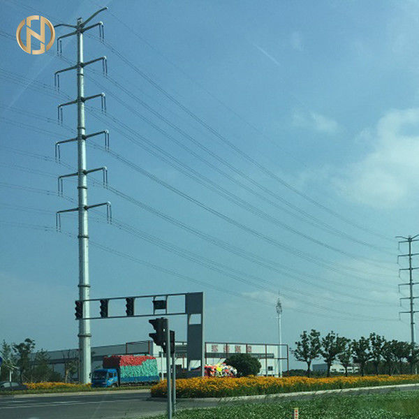 220KV Tubular Steel Pole Tiang Transmisi Baja 230KV EN Stardand