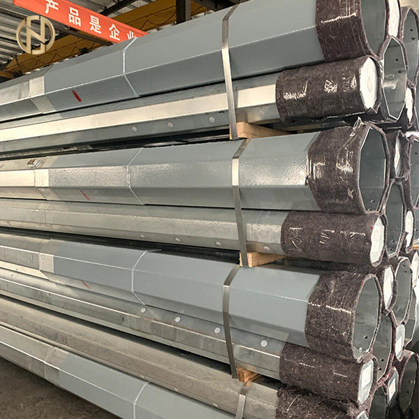 Tiang Transmisi Baja Tubular Galvanis 12M 40ft 800daN 8KN ASTM 572 Gr65