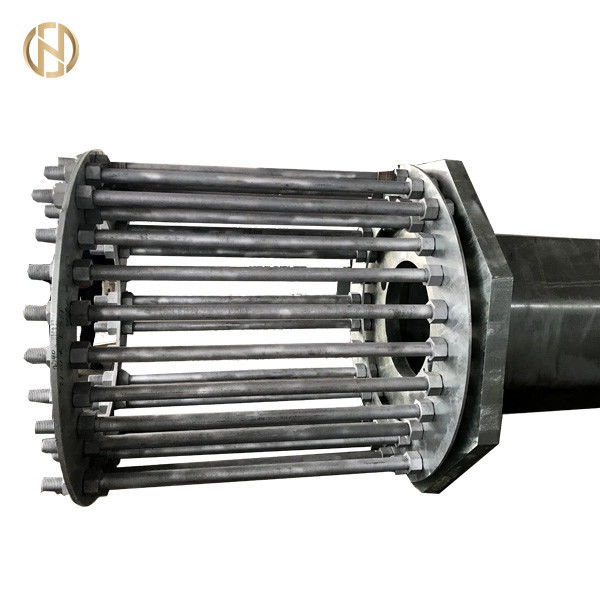 Tiang Utilitas Listrik 138KV HDG 33M Dengan Baseplate Dan M42 Bolt 100FT 105FT 0-5 Derajat