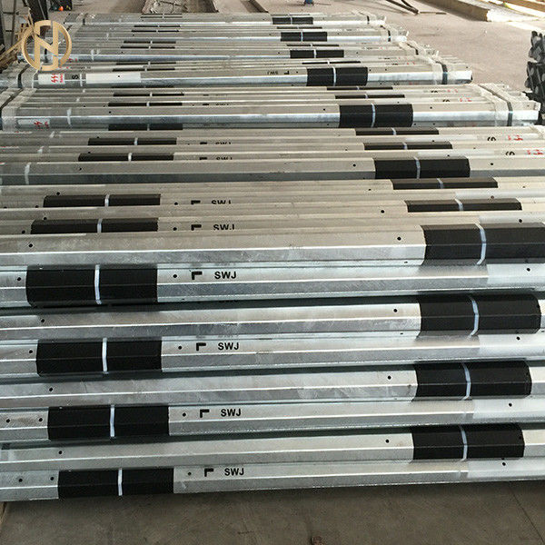 12M 450daN Bahan Poros Tiang Logam Galvanis ASTM GR65 GR50 33KV 11KV 35KV