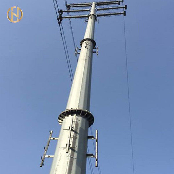 12 Sisi Tiang Listrik Eelectric Galvanis 35m 110FT Pengelasan Selesai