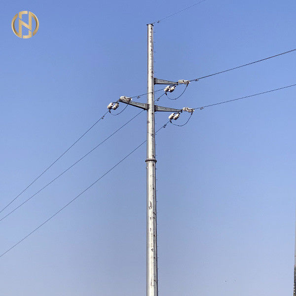 Tiang Transmisi Baja Oktagonal Galvanis Tiang Transmisi 70FT 75FT 90FT