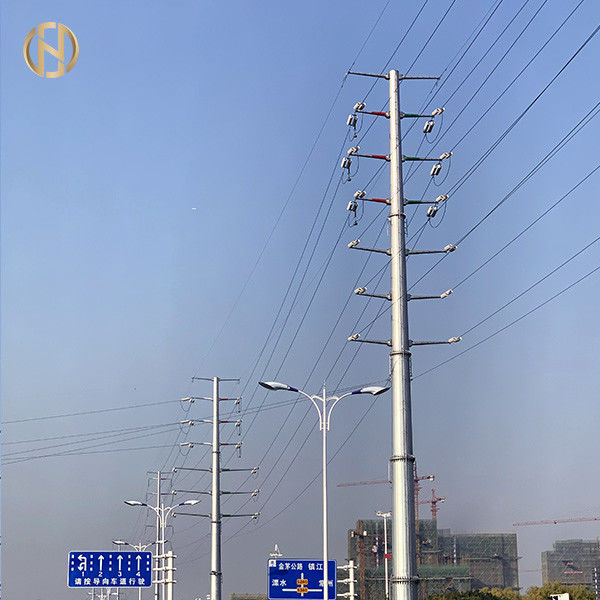 110KV 138KV HDG Pos Daya Listrik Galvanis Untuk Saluran Transmisi Daya