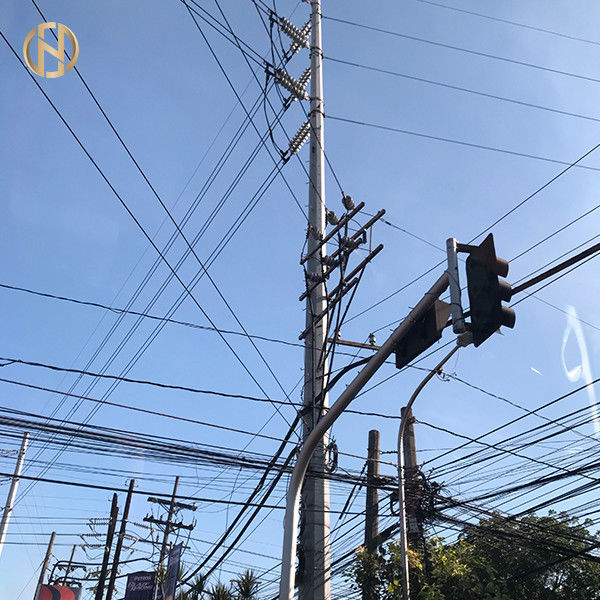 Tiang Listrik Galvanis 18m Oktagonal Galvanized Steel Post Dead End