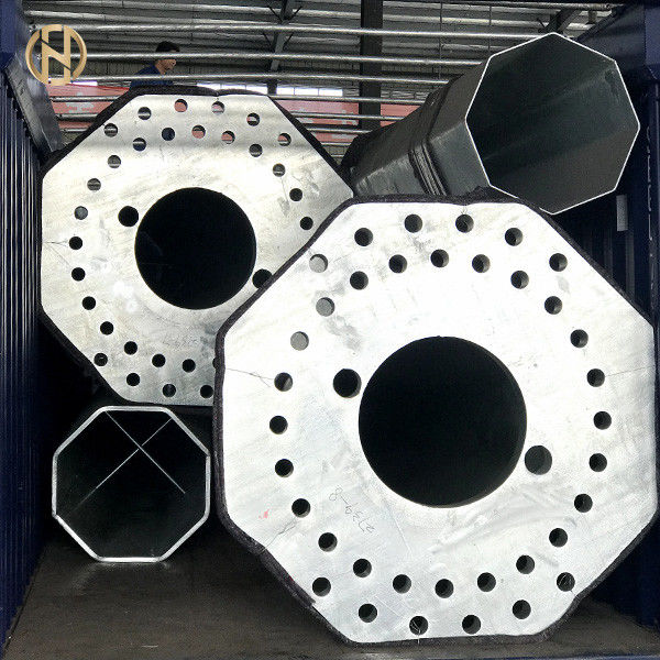 Tiang Lampu Banjir Panas Dip Galvanis 60FT 65FT 70FT Dodecagon Tipe Tetap