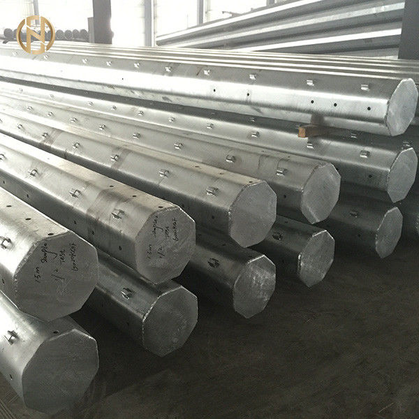 8 Sisi Tiang Baja Tubular 10.5M 35FT Tiang Utilitas Baja 300daN 3KN Q460