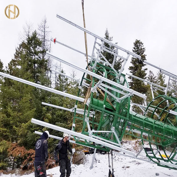 Menara Ponsel Galvanis 25M 35M Koneksi Tumpang tindih / Flensa