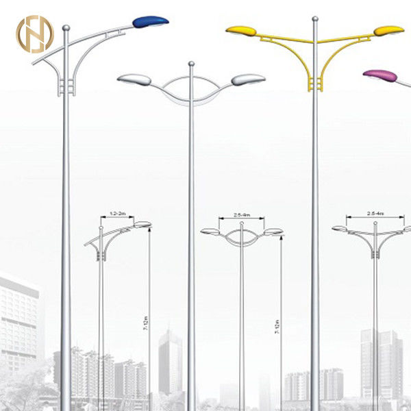 Tiang Lampu Jalan 8M Q235B Putaran Conical Single Arm Lamp Post
