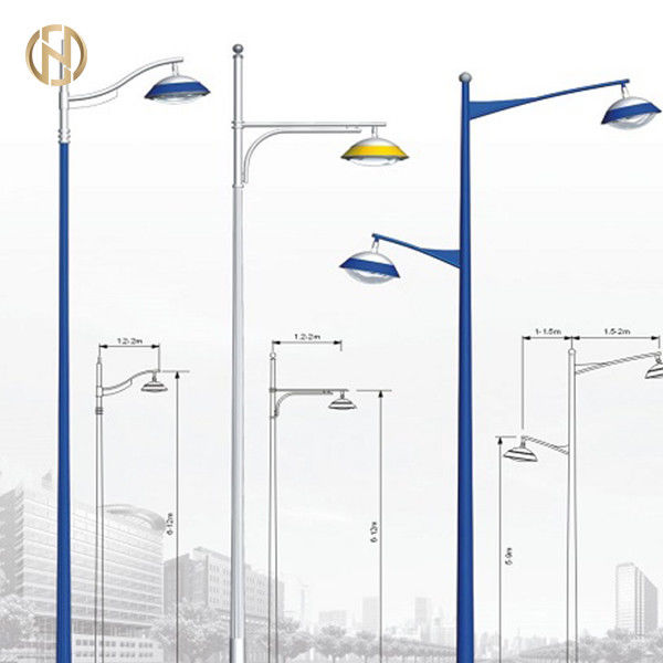 Tiang Lampu Jalan Presisi Tinggi Tinggi 6 - 12M Dengan Berbagai Desain