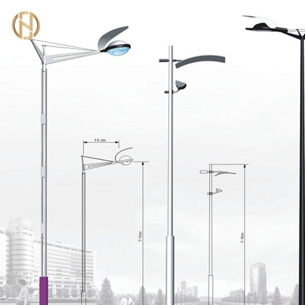 Tiang Lampu Jalan 8M Q235B Bulat Kerucut Tiang Lampu Lengan Tunggal